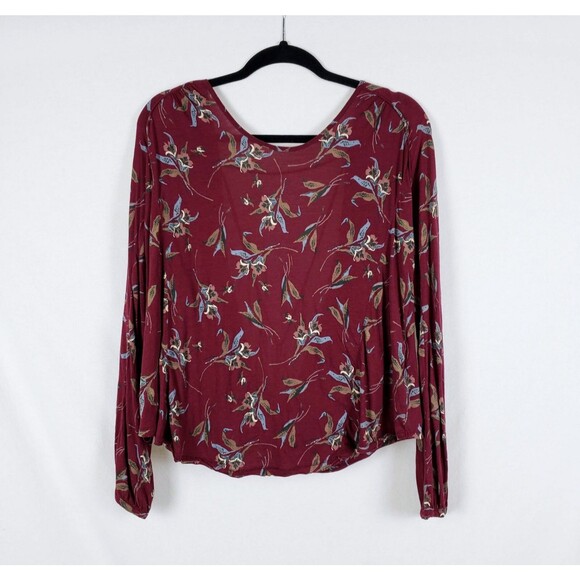 Free People Backless Top Womens M Burgundy Modal-Blend Boho Chic Earthy Flowy - Picture 4 of 11